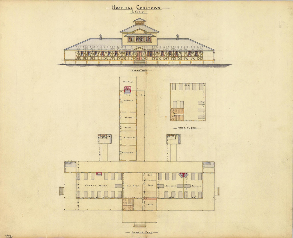 Architectural drawing of the Hospital, Cooktown, 3 March 1885 — related to best government health plan